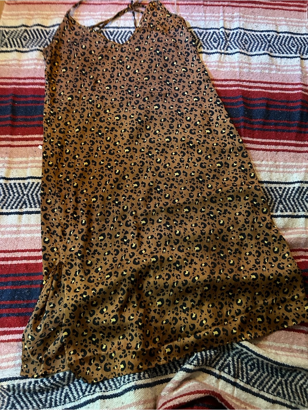 Hurley Leopard-Print Midi Dress in Brown and Black